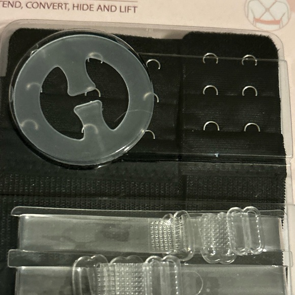 Sheer Simplicity Bra Extending Kit 7pc Black Extension, Convertible Clip Straps - Picture 5 of 16